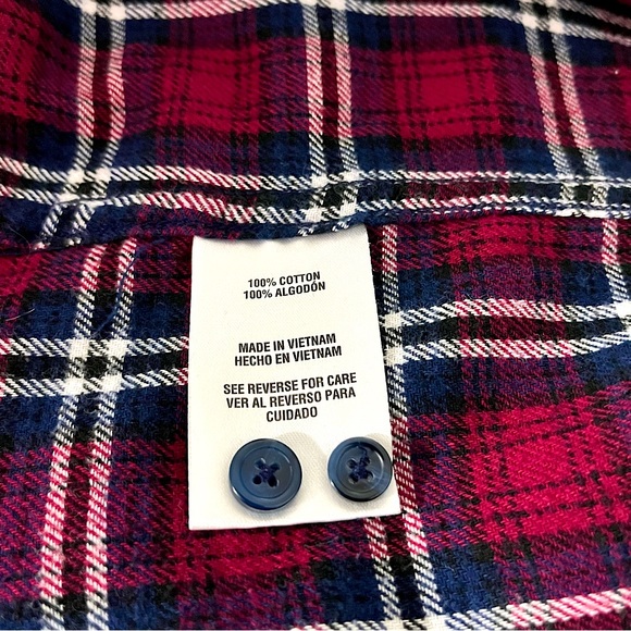 Vtg Woolrich Women’s Red Black Plaid Cotton Flannel Button Up Shirt Sz S Casual - Picture 7 of 7
